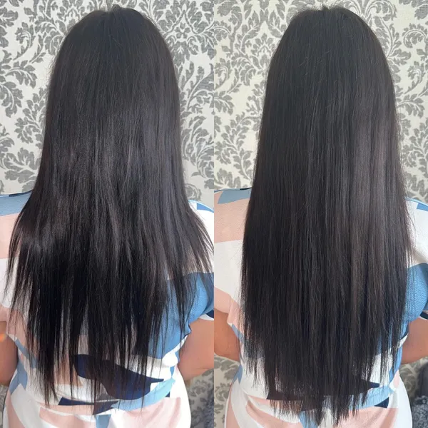 Haarverlängerung mit Nanoring - Vorher Nachher